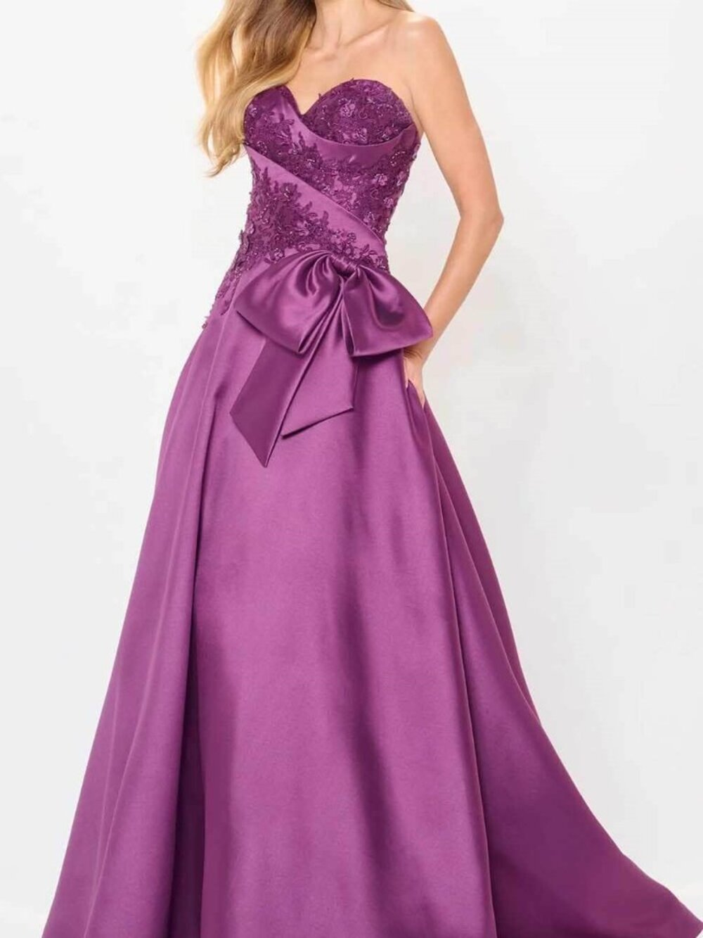 SALE NWT Ivonne D ID6201 Mikado Evening Dress Aubergine Size 10